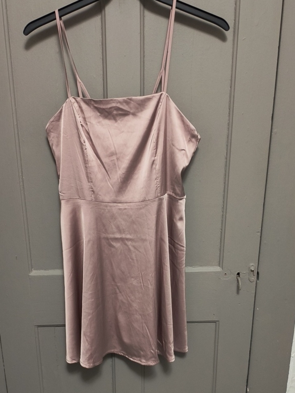 Love Riche Blush Pink Satin Slip Mini Dress